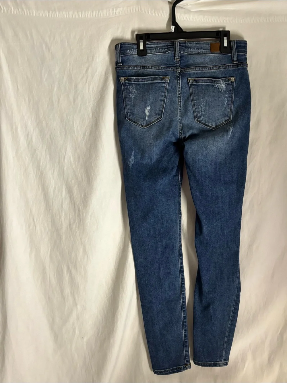 Judy Blue Blue Distressed Skinny Jeans with Leopard Patch - Picture 2 of 4